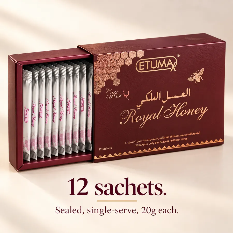 The box slid open showing twelve sachets aligned inside